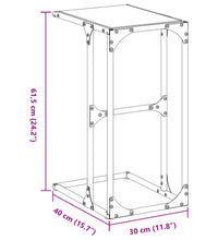 Beistelltisch mit Glasplatte Transparent 40x30x61,5 cm Stahl