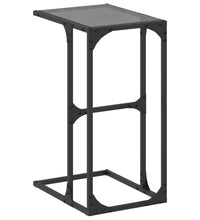 Beistelltisch mit Glasplatte Schwarz 40x30x61,5 cm Stahl