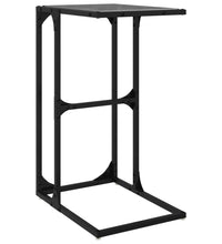 Beistelltisch mit Glasplatte Schwarz 40x30x61,5 cm Stahl