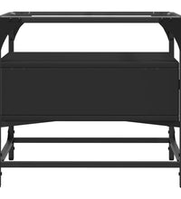 Couchtisch mit Glasplatte Schwarz 50x50x45 cm Stahl