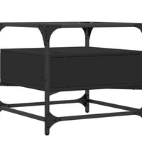 Couchtisch mit Glasplatte Schwarz 50x50x45 cm Stahl