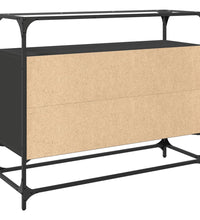 Sideboard mit Glasplatte Schwarz 98x35x81 cm Holzwerkstoff