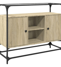 Sideboard mit Glasplatte Sonoma-Eiche 98x35x81 cm Holzwerkstoff