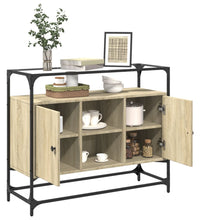 Sideboard mit Glasplatte Sonoma-Eiche 98x35x81 cm Holzwerkstoff