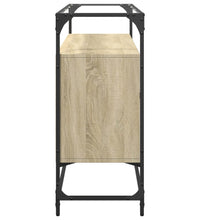 Sideboard mit Glasplatte Sonoma-Eiche 98x35x81 cm Holzwerkstoff