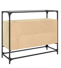 Sideboard mit Glasplatte Sonoma-Eiche 98x35x81 cm Holzwerkstoff
