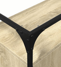 Sideboard mit Glasplatte Sonoma-Eiche 98x35x81 cm Holzwerkstoff