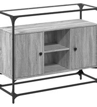 Sideboard mit Glasplatte Grau Sonoma 98x35x81 cm Holzwerkstoff