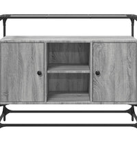 Sideboard mit Glasplatte Grau Sonoma 98x35x81 cm Holzwerkstoff