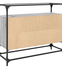 Sideboard mit Glasplatte Grau Sonoma 98x35x81 cm Holzwerkstoff