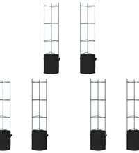 Tomatenkäfige mit Pflanzsäcken 6 Stk. 154 cm Stahl und PP