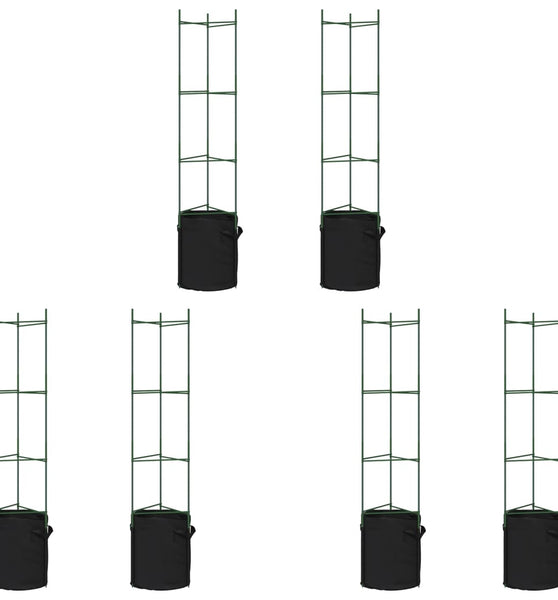 Tomatenkäfige mit Pflanzsäcken 6 Stk. 154 cm Stahl und PP