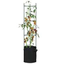 Tomatenkäfige mit Pflanzsäcken 6 Stk. 154 cm Stahl und PP