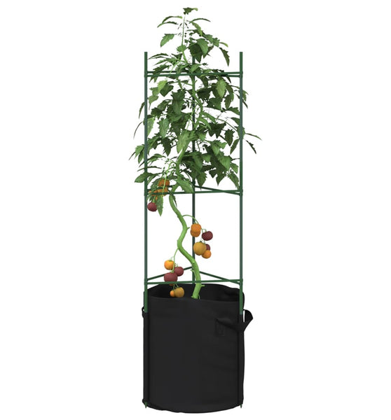 Tomatenkäfige mit Pflanzsäcken 8 Stk. 116 cm Stahl und PP