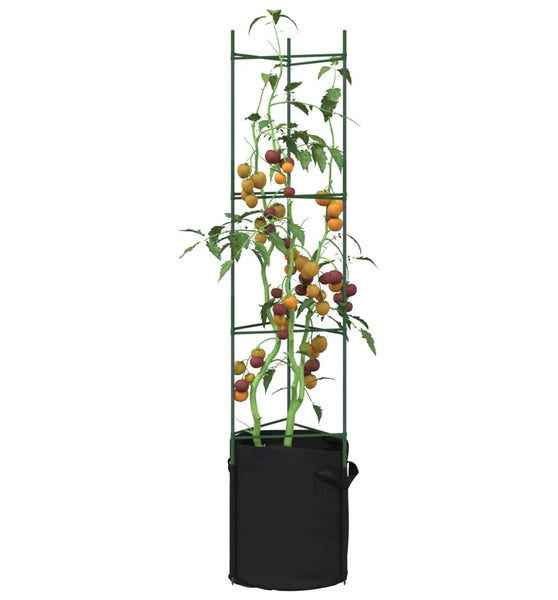 Tomatenkäfige mit Pflanzsäcken 8 Stk. 154 cm Stahl und PP