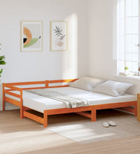 Tagesbett Ausziehbar Wachsbraun 90x200 cm Massivholz Kiefer