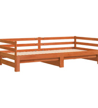 Tagesbett Ausziehbar Wachsbraun 90x200 cm Massivholz Kiefer