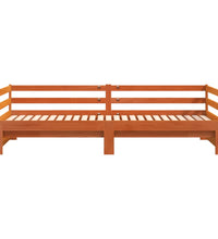Tagesbett Ausziehbar Wachsbraun 90x200 cm Massivholz Kiefer