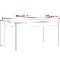 Couchtisch Wachsbraun 80x50x40 cm Massivholz Kiefer