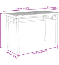 Garten-Esstisch 110x55x75 cm Bambus