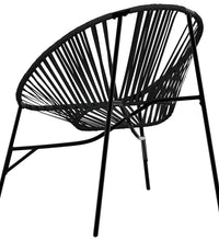 Gartenstuhl in Ei-Form Schwarz Poly Rattan