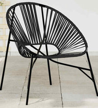 Gartenstuhl in Ei-Form Schwarz Poly Rattan