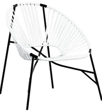 Gartenstuhl in Ei-Form Schwarz und Weiß Poly Rattan