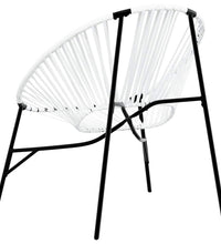 Gartenstuhl in Ei-Form Schwarz und Weiß Poly Rattan