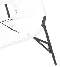 Gartenstuhl in Ei-Form Schwarz und Weiß Poly Rattan