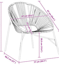 Gartenstuhl in Ei-Form Schwarz und Weiß Poly Rattan