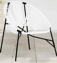 Gartenstuhl in Ei-Form Schwarz und Weiß Poly Rattan