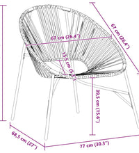 Gartenstuhl in Ei-Form Schwarz und Hellgrau Poly Rattan