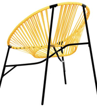 Gartenstuhl in Ei-Form Schwarz und Gelb Poly Rattan