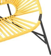 Gartenstuhl in Ei-Form Schwarz und Gelb Poly Rattan