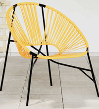 Gartenstuhl in Ei-Form Schwarz und Gelb Poly Rattan