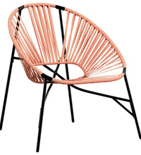 Gartenstuhl in Ei-Form Schwarz und Orange Poly Rattan