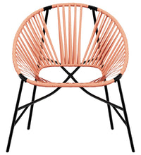 Gartenstuhl in Ei-Form Schwarz und Orange Poly Rattan