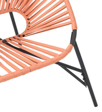 Gartenstuhl in Ei-Form Schwarz und Orange Poly Rattan