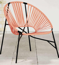 Gartenstuhl in Ei-Form Schwarz und Orange Poly Rattan