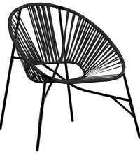 Gartenstuhl-Set 3-tlg. Schwarz Poly Rattan