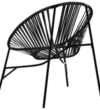 Gartenstuhl-Set 3-tlg. Schwarz Poly Rattan