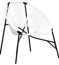 Gartenstuhl-Set 3-tlg. Schwarz und Weiß Poly Rattan