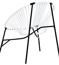 Gartenstuhl-Set 3-tlg. Schwarz und Weiß Poly Rattan