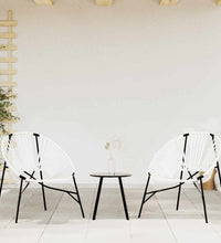 Gartenstuhl-Set 3-tlg. Schwarz und Weiß Poly Rattan