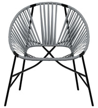 Gartenstuhl-Set 3-tlg. Schwarz und Hellgrau Poly Rattan