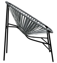 Gartenstuhl-Set 3-tlg. Schwarz und Hellgrau Poly Rattan