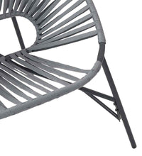 Gartenstuhl-Set 3-tlg. Schwarz und Hellgrau Poly Rattan