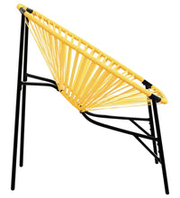 Gartenstuhl-Set 3-tlg. Schwarz und Gelb Poly Rattan