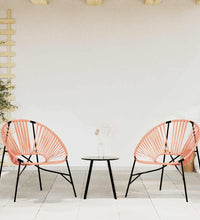 Gartenstuhl-Set 3-tlg. Schwarz und Orange Poly Rattan
