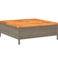 Gartentisch Grau 70x70x25 cm Rattan und Akazienholz